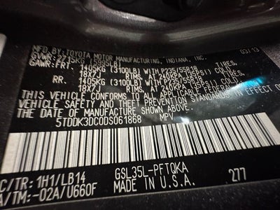 2013 Toyota Sienna XLE 7 Passenger