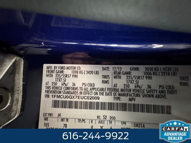 2014 Ford Escape SE 1.6 Liter EcoBoost Turbocharged FWD