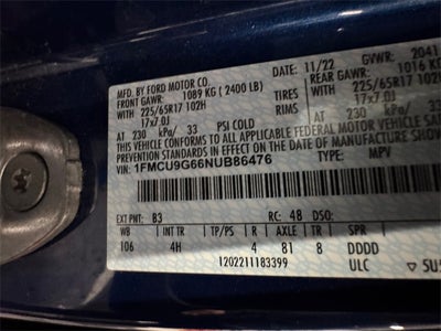 2022 Ford Escape SE 1.5 Liter EcoBoost AWD