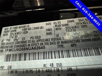 2022 Ford Escape SE 1.5 Liter EcoBoost AWD