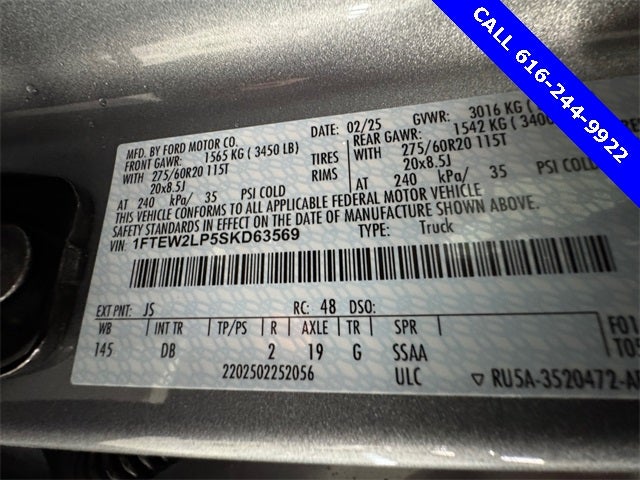 2025 Ford F-150 STX 2.7 Liter V6 EcoBoost SuperCrew 4WD