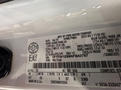 2022 Ford F-150 XLT 3.5 Liter V6 EcoBoost SuperCrew 4WD