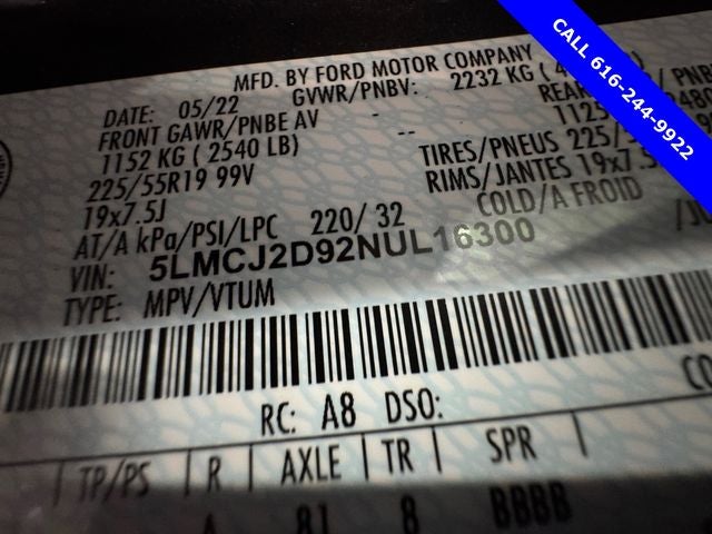 2022 Lincoln Corsair Reserve 2.0 Liter I4 AWD