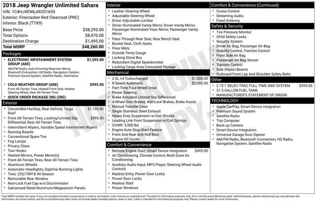 2018 Jeep Wrangler Unlimited Sahara 4x4