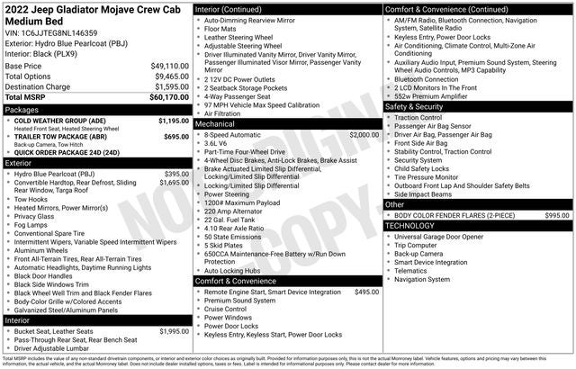 2022 Jeep Gladiator Mojave