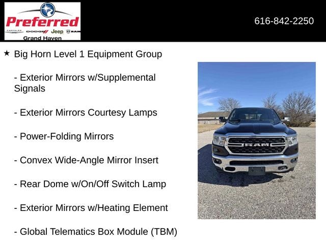 2022 RAM 1500 Big Horn Crew Cab 4x4 5'7' Box