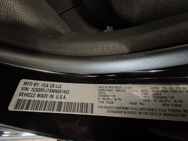 2021 RAM 1500 Laramie Crew Cab 4x4 5'7' Box