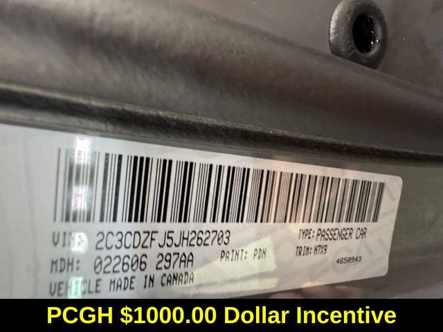 2018 Dodge Challenger T/A 392 6.4 Liter V8 SRT Hemi 2D coupe RWD Manual Transmis