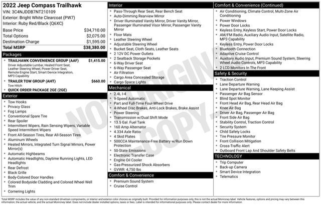 2022 Jeep Compass Trailhawk 4x4