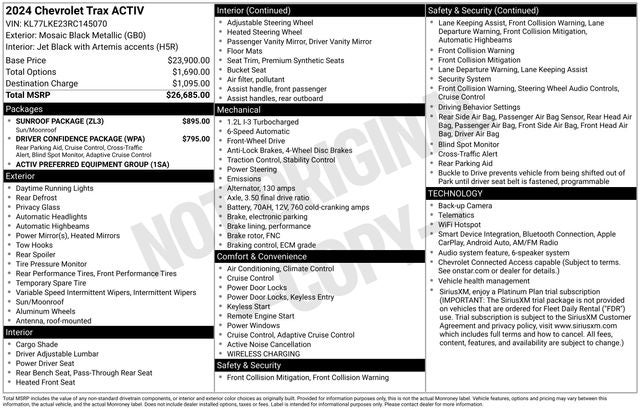2024 Chevrolet Trax ACTIV 1.2 Liter EcoTec Turbo FWD