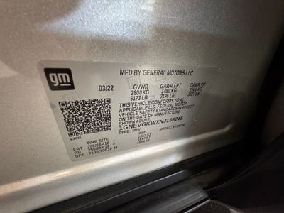 2022 Chevrolet Traverse LT 3.6 Liter V6 AWD 3rd Row Seating