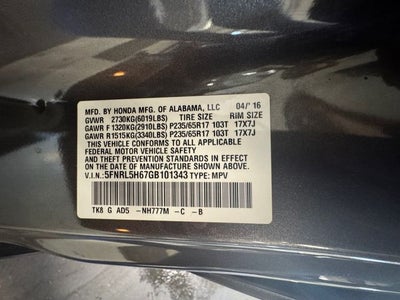 2016 Honda Odyssey EX-L